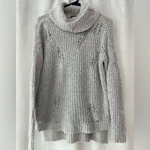 Express Gray Knit Turtleneck Sweater